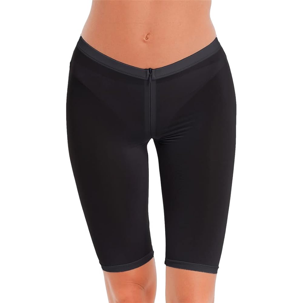 Women Elasticity Sexy Zipper Open Crotch Short Pants Low